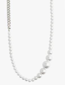 BEAT pearl necklace - silver plated