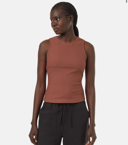 TechRib High Neck Tank- Mesa red
