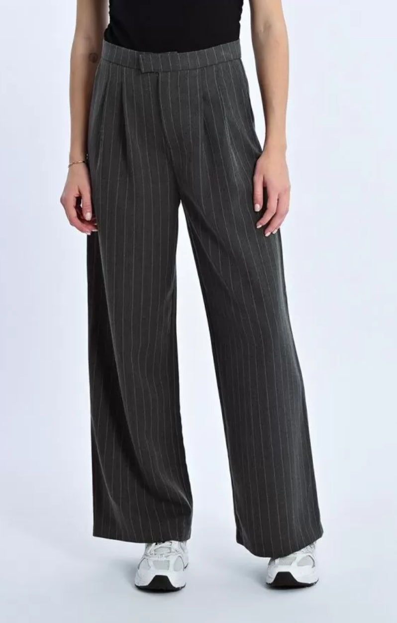 Sienna Striped Wide Leg Trousers - Grisa
