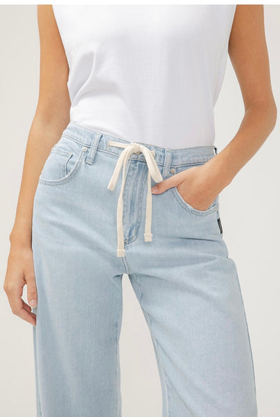 Be Easy Straight Leg Drawstring Jeans