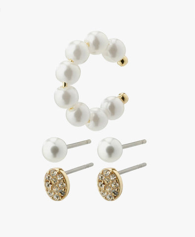 BEAT earrings and cuff 3 in 1 set - gold plated