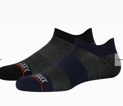 WHOLE PACKAGE 2-PACK
Low Show Socks / Black Heather/Ombre Rugby