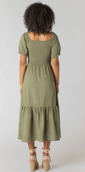Kaylee Tiered Maxi Dress - Sage Emb