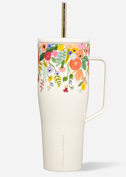 RIFLE PAPER CO. COLD CUP XL
INSULATED TUMBLER WITH HANDLE