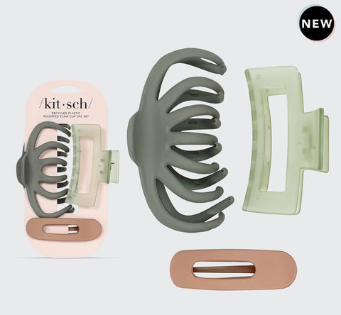Sage Assorted Claw Clip 3pc Set - Octopus Claw Clip