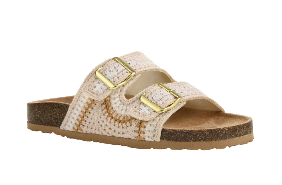 Tambour Crochet Sandal - Natural Multi