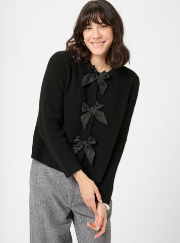MAY KNIT CARDIGAN - Black Deep