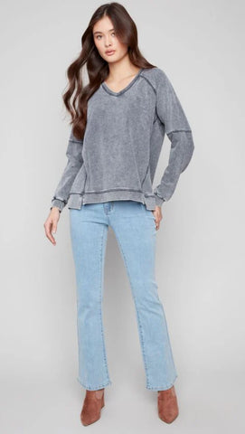 Chelsey - Cold Dye French Terry Top