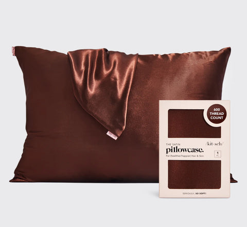 Standard Satin Pillowcase - Chocolate