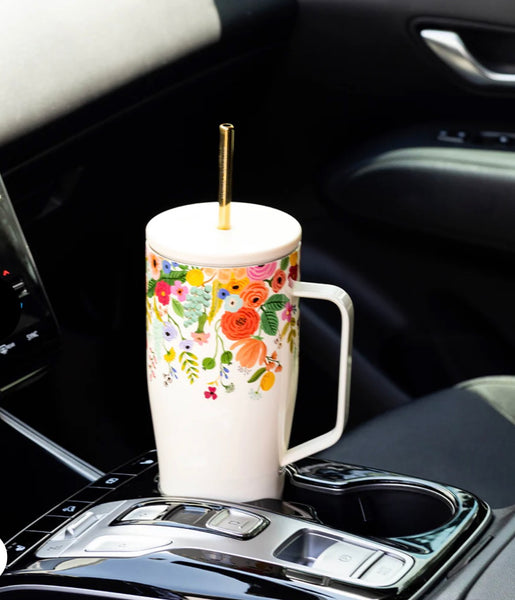 RIFLE PAPER CO. COLD CUP XL
INSULATED TUMBLER WITH HANDLE