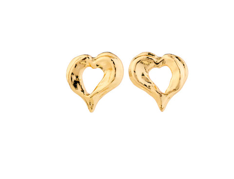TIDE RECYCLED HEART STUDD EARRINGS - Gold Plated
