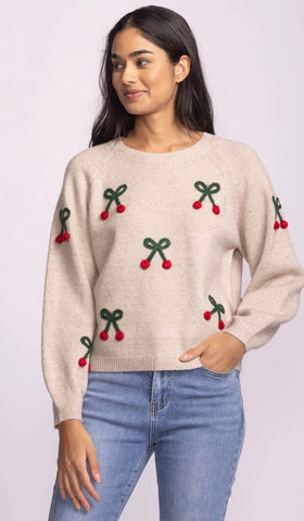 Mon Cherry Sweater - Beige