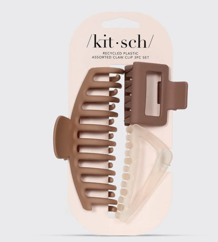 Recycled Plastic Assorted Claw Clip -3pk Oversized Claw Clip