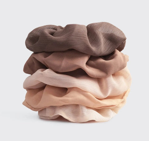 Crepe Scrunchies - 5pc Terracotta