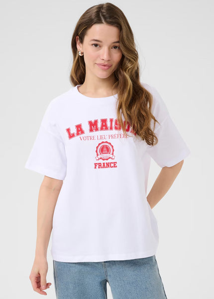 Adelina T-Shirt - Optical White/Red