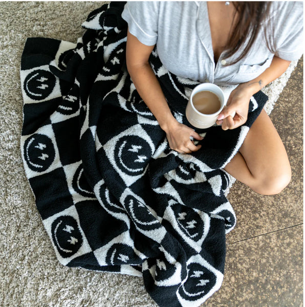 Black Bolt Smile Blanket