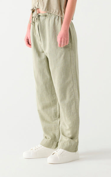 High Waist Flowy Wide Leg Pants - Soft Sage