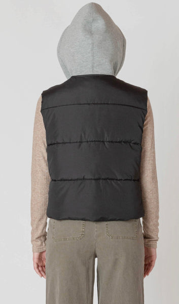 Syd Short Puffer Vest - Black