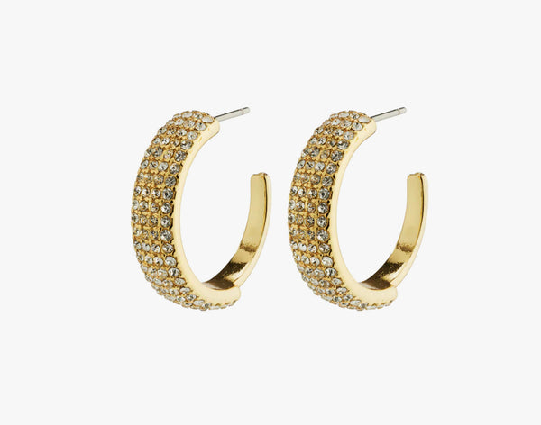 ASPEN recycled crystal hoops - gold plated