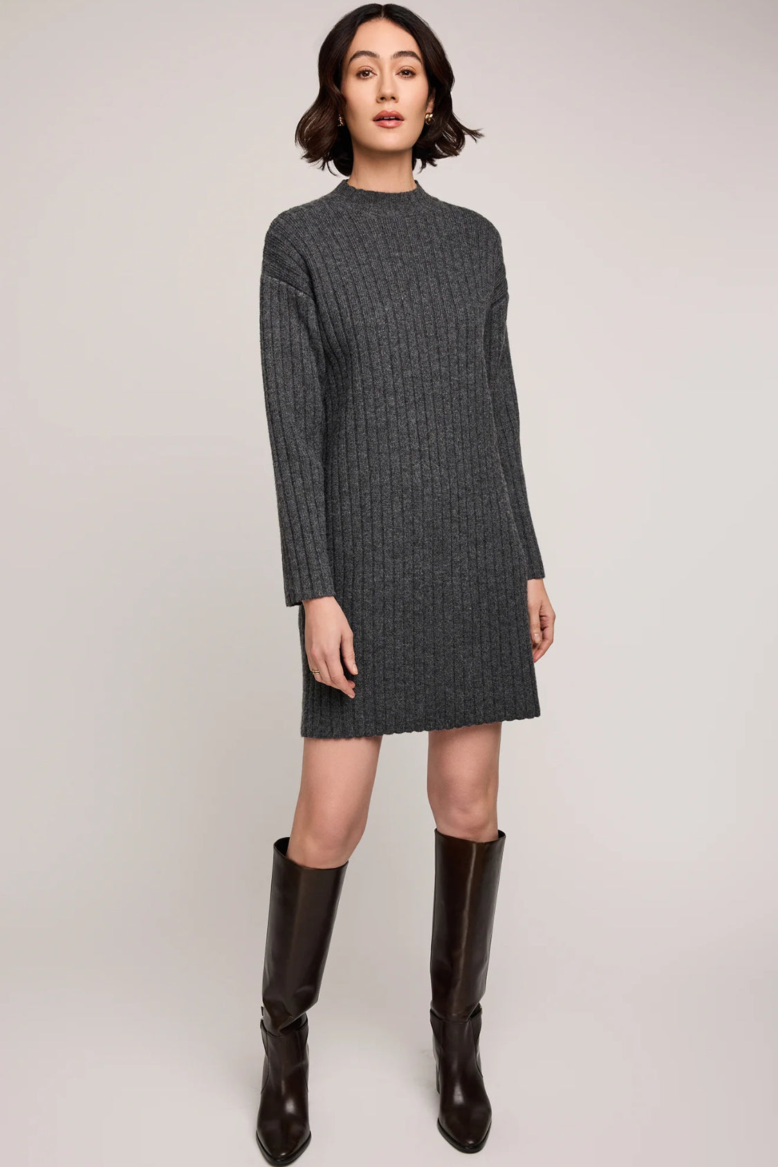 YVETTE KNIT DRESS - Heather Charcoal