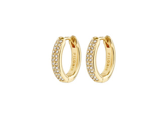 BLOOM - recycled crystal hoop earrings - gold plated