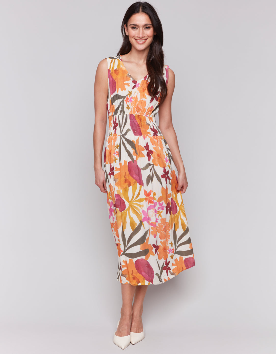 Nadia V-Neck Dress - Bouquet