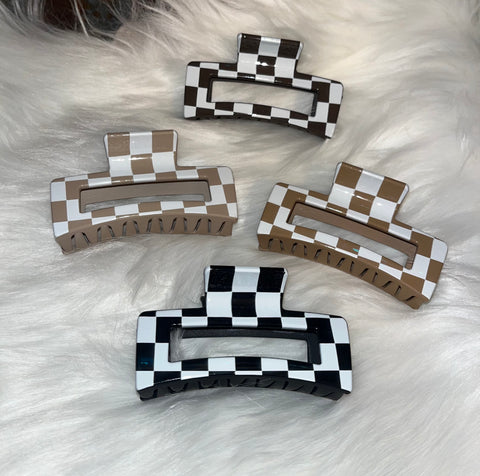 CHECKERED HAIR CLIP