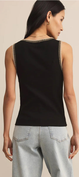 Social Whipstitch Tank - Black