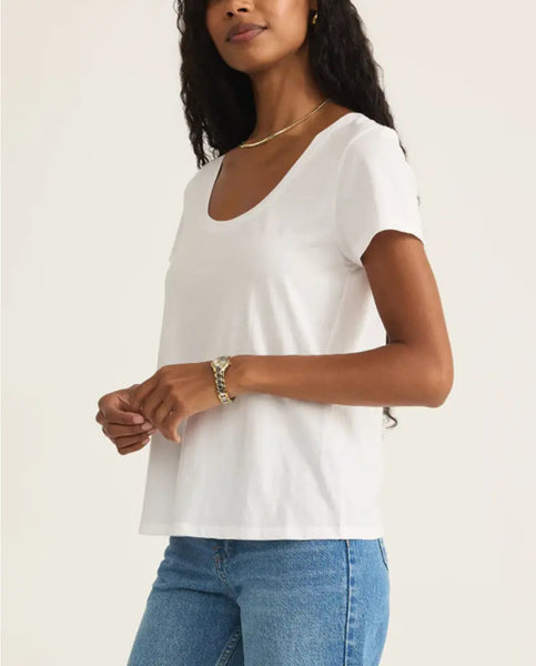 Anywhere Scoop Tee - White