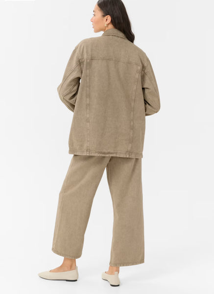 Rania Denim Overshirt - Washed Light Brown