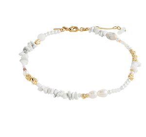 FORCE ankle chain white - Gold Plated