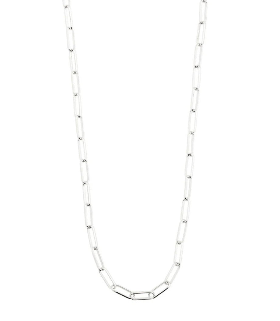 RONJA PAPERCLIP CHAIN NECKLACE - Silver Plated
