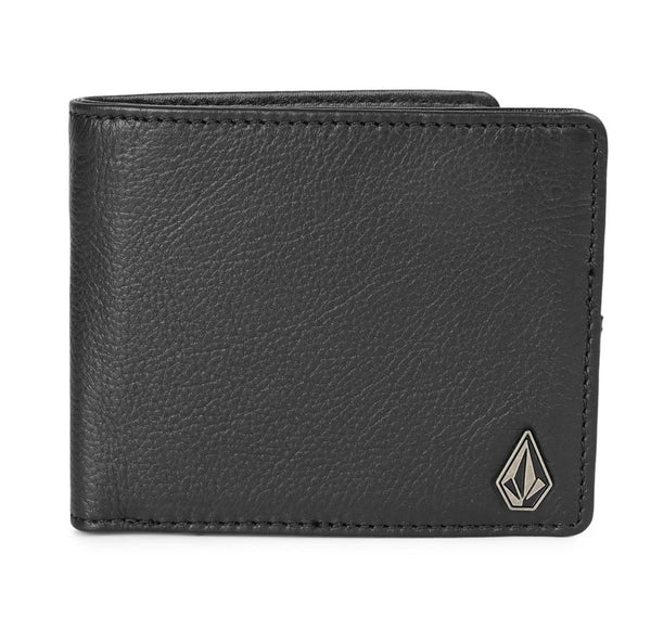 Volcom Single Stone Leather Wallet – Black