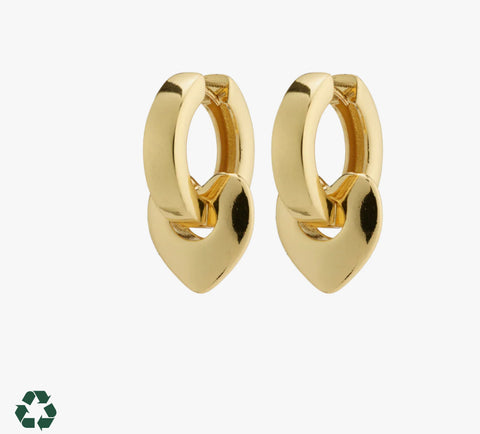WAVE recycled chunky hoops gold plated