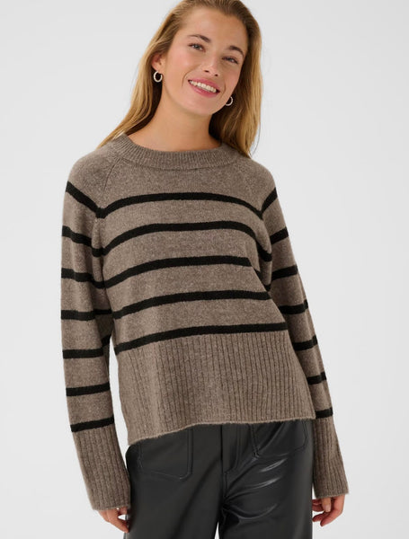 Erin Knit Pullover - Morel Melange Black