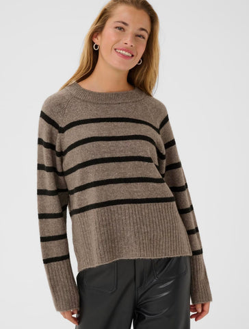Erin Knit Pullover - Morel Melange Black