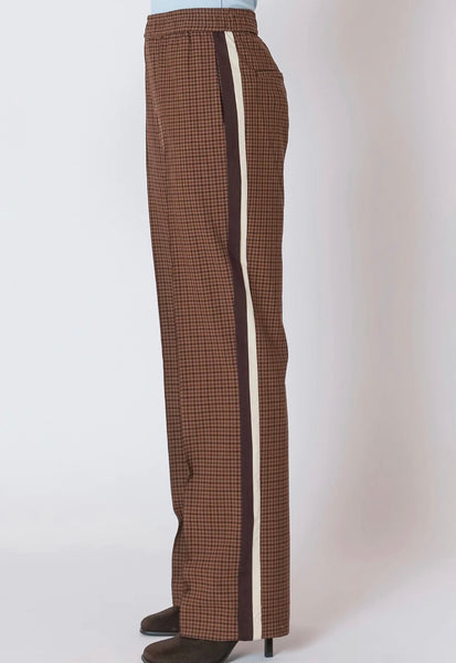 Demi Straight Leg Pant - Brown Check