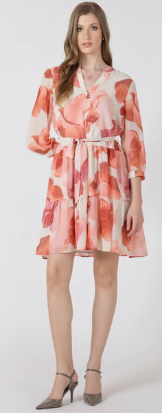 TIA Belted Dress - Rose Petals