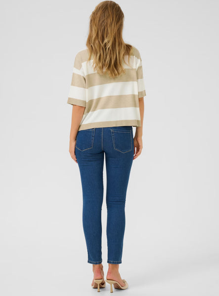 Lizza Polo Knit - Feather Tan Gray