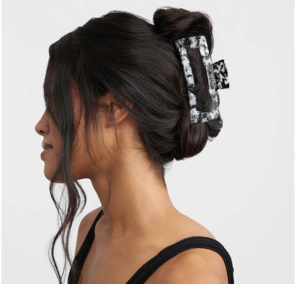 Marble Claw Clip - Black