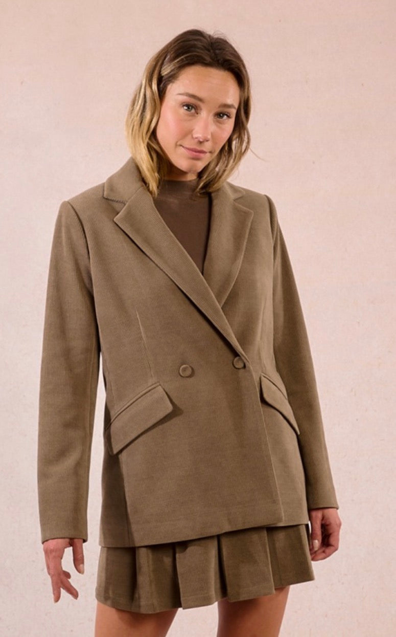 Val Blazer - Khaki Velvet