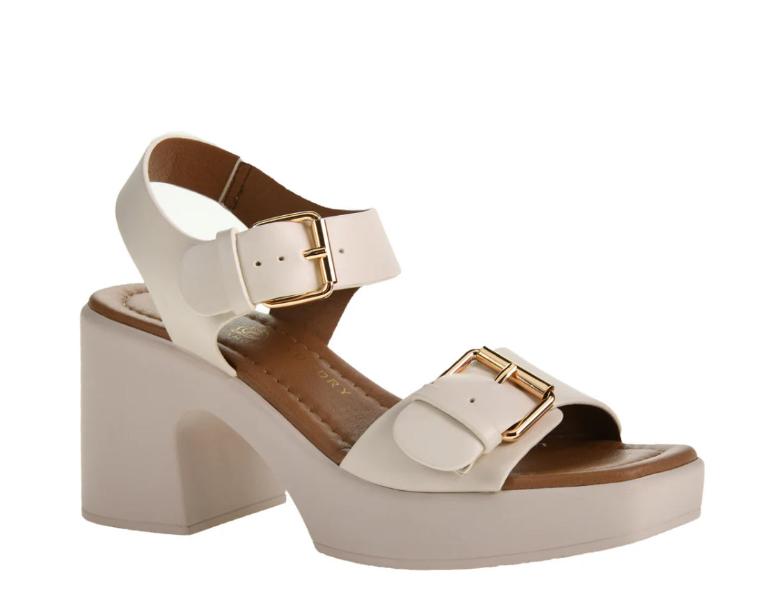 Drew Platform Sandal - Cream