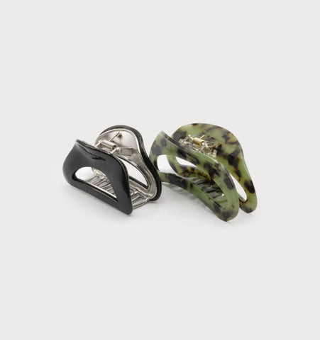two size clips - pattern & solid color