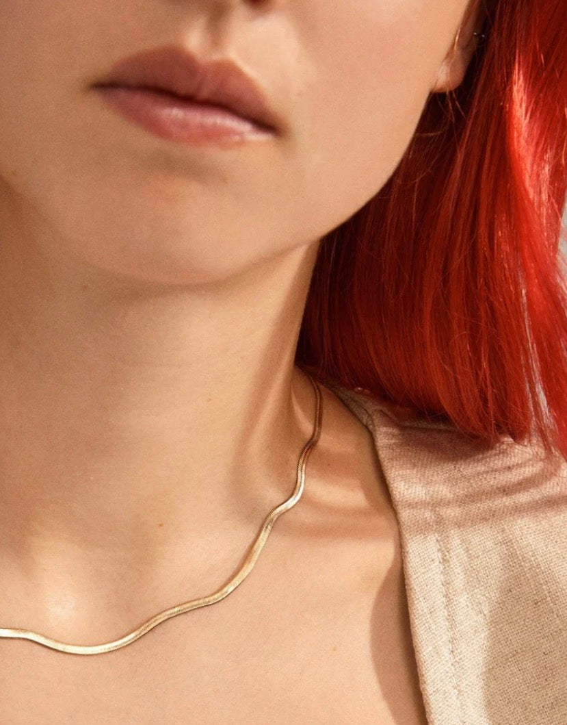JOANNA FLAT SNAKE CHAIN - Gold Plated