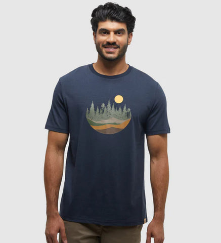 Love Flourishes T-Shirt - Midnight Blue/Deep Lichen Green