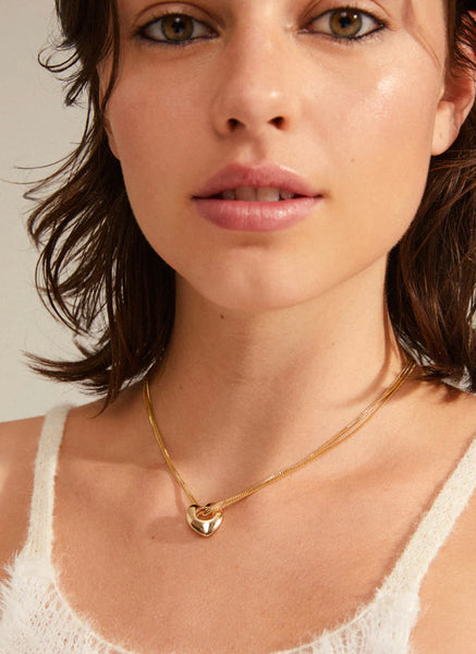 WAVE recycled heart necklace - gold plated