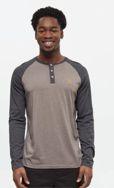 Baker Henley Longsleeve - Falcon Heather/Meteorite Black Heather