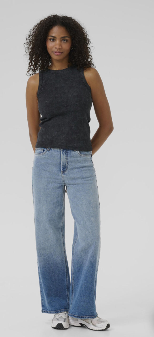 Dodal Top - Black Washed Rib