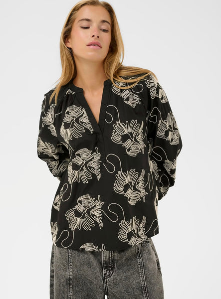 Vinie Blouse - Black Chalk Ember