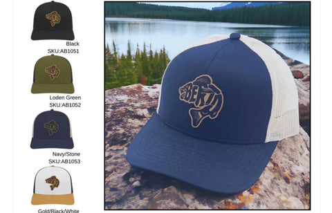 Berta Walleye Snapback Hats | Warlock Lid Co | Adjustable Leather Patch Hat AB1054